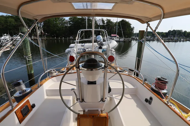 Liberty Yacht Photos Pics View looking aft from Center cockpit