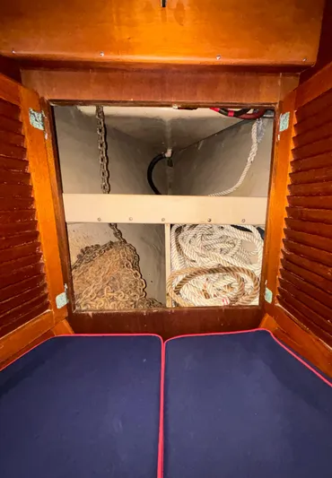Liberty Yacht Photos Pics Access to anchor locker in forward stateroom