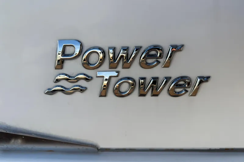  Yacht Photos Pics 2024 Regal LX9 Power Tower emblem on white surface.