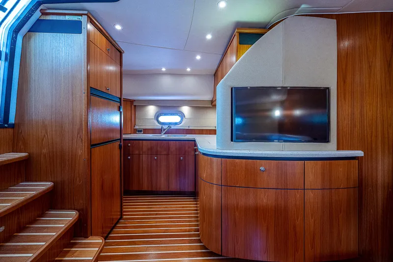 Second Chance II Yacht Photos Pics Interior of 2007 Tiara Yachts 4300 Sovran with wood finish and modern amenities.