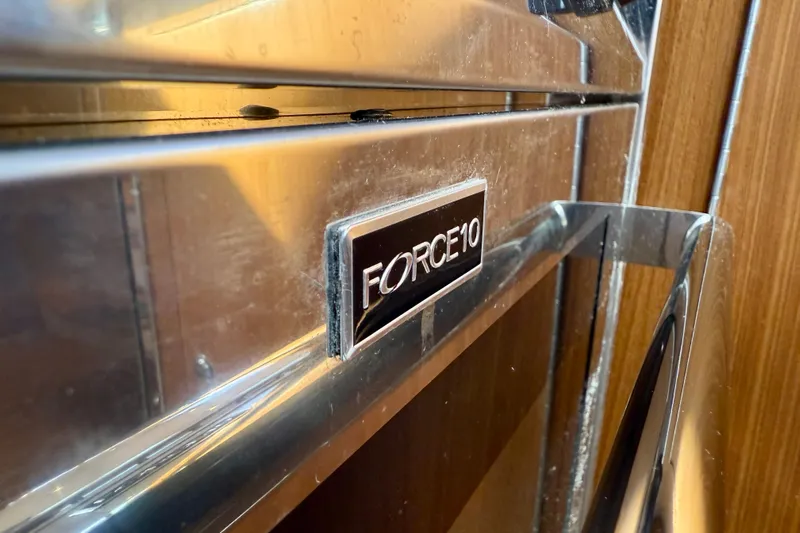 Nereid Yacht Photos Pics Close-up of Force 10 appliance in 2020 Catalina 425 yacht interior.