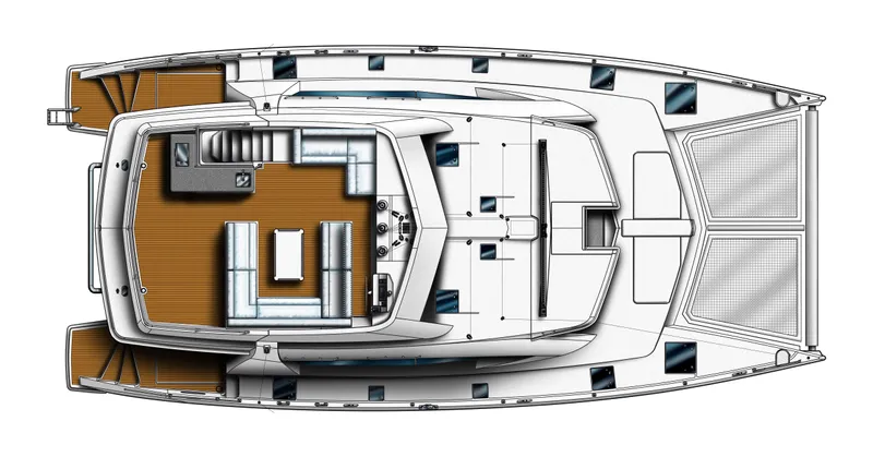 Aquarius Yacht Photos Pics Manufacturer Provided Image: Leopard 58 FLybridge Layout Plan