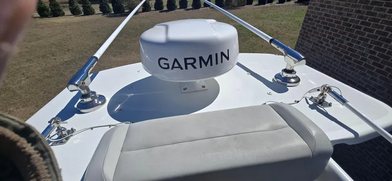  Yacht Photos Pics 2017 Yellowfin 36 boat with Garmin radar system on deck.