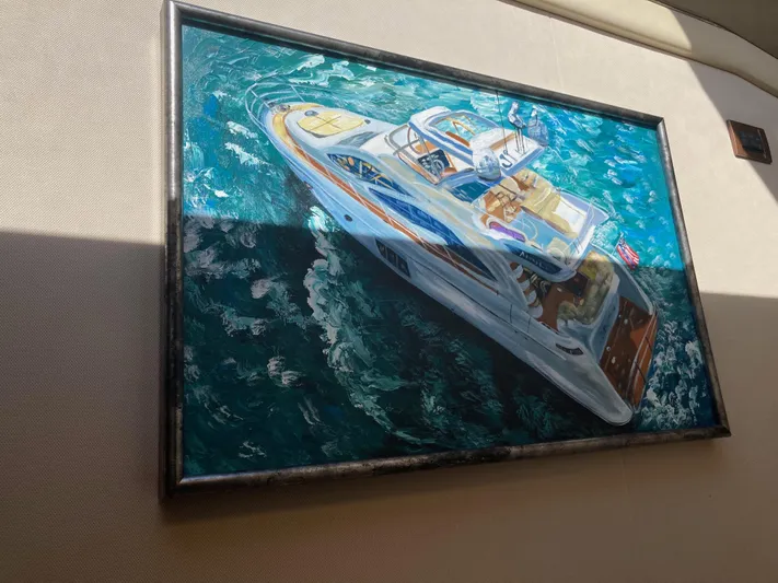  Yacht Photos Pics Painting of a 2015 Azimut 54 Fly yacht on ocean waters.