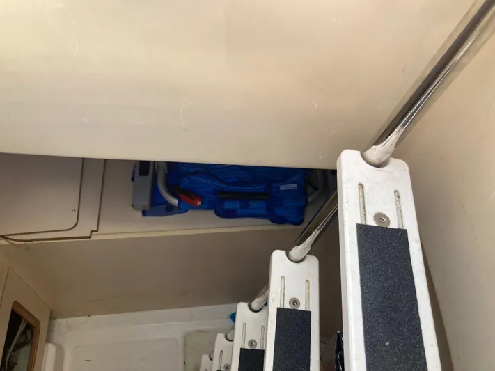  Yacht Photos Pics Staircase leading to lower deck on 2015 Azimut 54 Fly yacht.