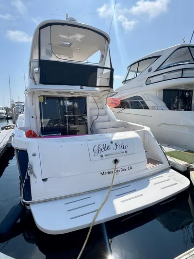 Bella Jolie Yacht Photos Pics 2002 Sea Ray 560 Sedan Bridge yacht docked at Marina Del Rey, CA.