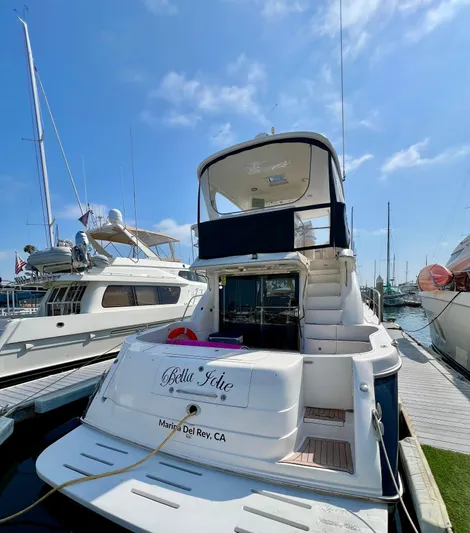 Bella Jolie Yacht Photos Pics 2002 Sea Ray 560 Sedan Bridge yacht docked at Marina Del Rey, California.