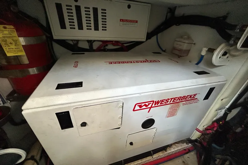  Yacht Photos Pics Engine room of 2009 Formula 45 Yacht with Westerbeke generator.