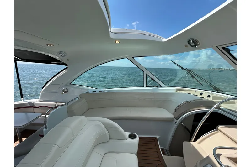  Yacht Photos Pics Luxurious interior of a 2009 Formula 45 Yacht with ocean view and plush seating.