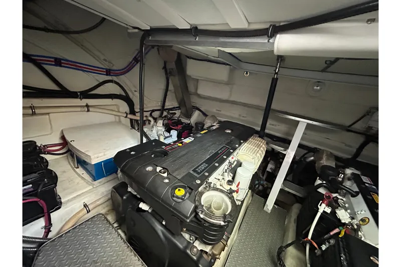  Yacht Photos Pics Engine room of 2009 Formula 45 Yacht with visible components and wiring.