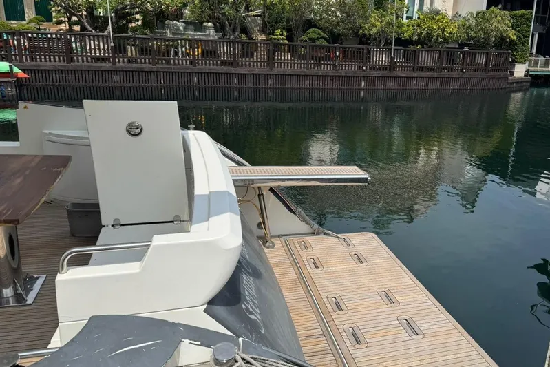  Yacht Photos Pics Luxury Azimut 60 yacht, 2012 model, docked with extended swim platform.