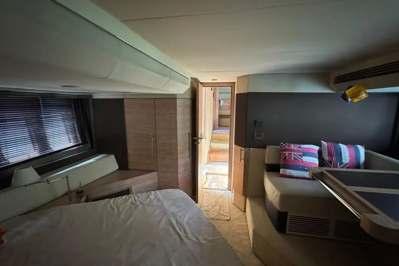  Yacht Photos Pics Luxurious interior of a 2012 Azimut 60 yacht with modern furnishings and cozy seating.