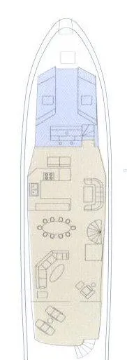 Whale's Way Yacht Photos Pics Floor plan of 1998 Hatteras 74 Sport Deck yacht, featuring spacious interior layout.