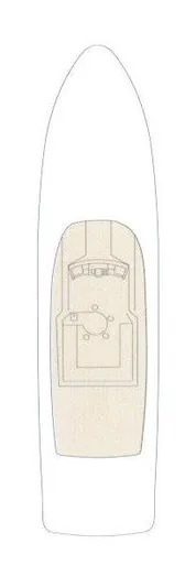 Whale's Way Yacht Photos Pics Diagram of a 1998 Hatteras 74 Sport Deck yacht layout, top view.