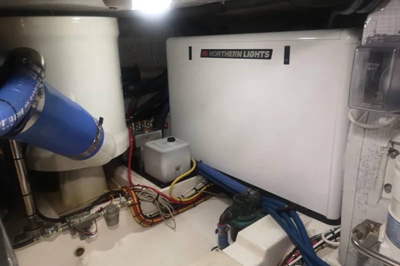 Yacht Photos Pics Engine room of 2007 Fathom Yachts 40 with Northern Lights generator.