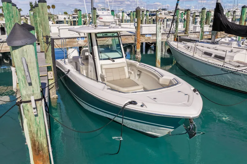  Yacht Photos Pics 2017 Boston Whaler 280 Outrage docked at marina.