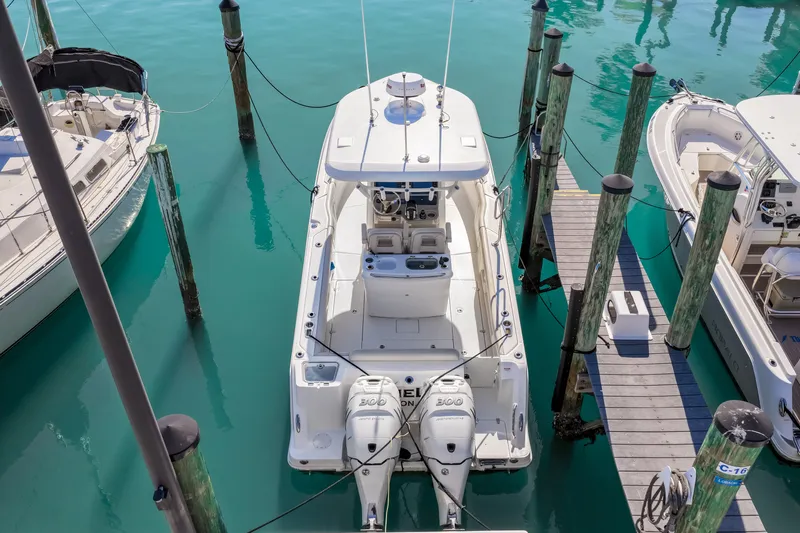 Yacht Photos Pics 2017 Boston Whaler 280 Outrage docked at marina.