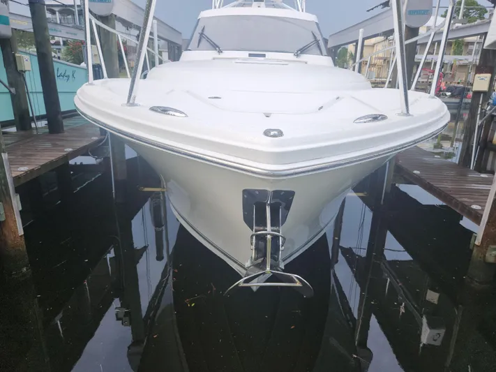  Yacht Photos Pics 2015 Jupiter 41 SB boat docked in marina, front view.