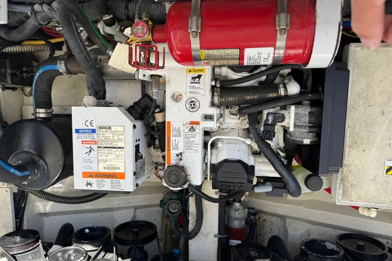  Yacht Photos Pics Engine compartment of 2015 Chris-Craft Corsair 32 with Kohler power system components.