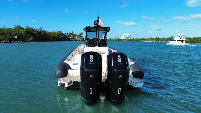  Yacht Photos Pics Technohull 47 Omega 2023 with twin 600 HP engines on the water.