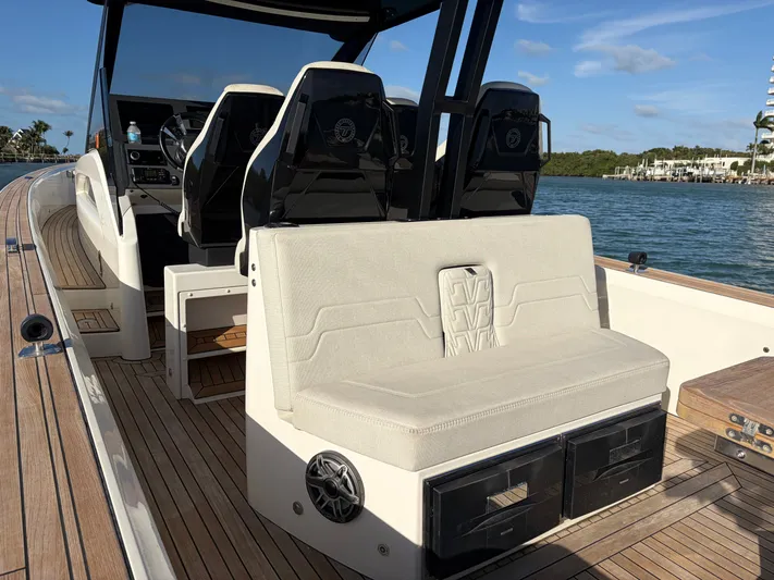  Yacht Photos Pics Technohull 47 Omega 2023 with luxurious seating and modern design.