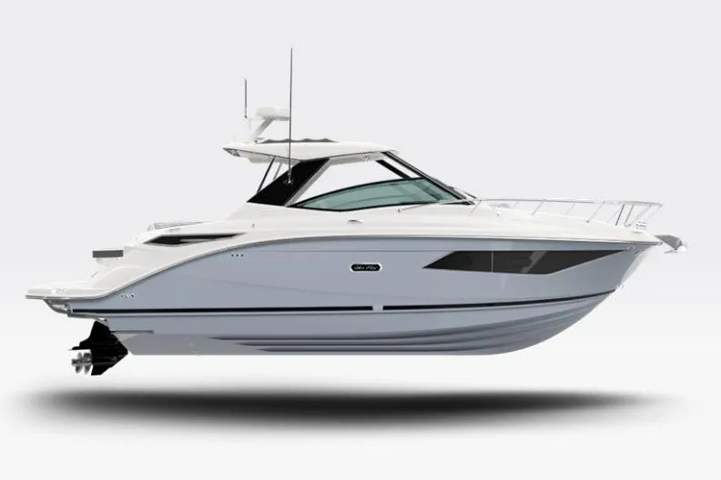  Yacht Photos Pics 2025 Sea Ray Sundancer 320 luxury yacht, side view, sleek design, white and gray exterior.