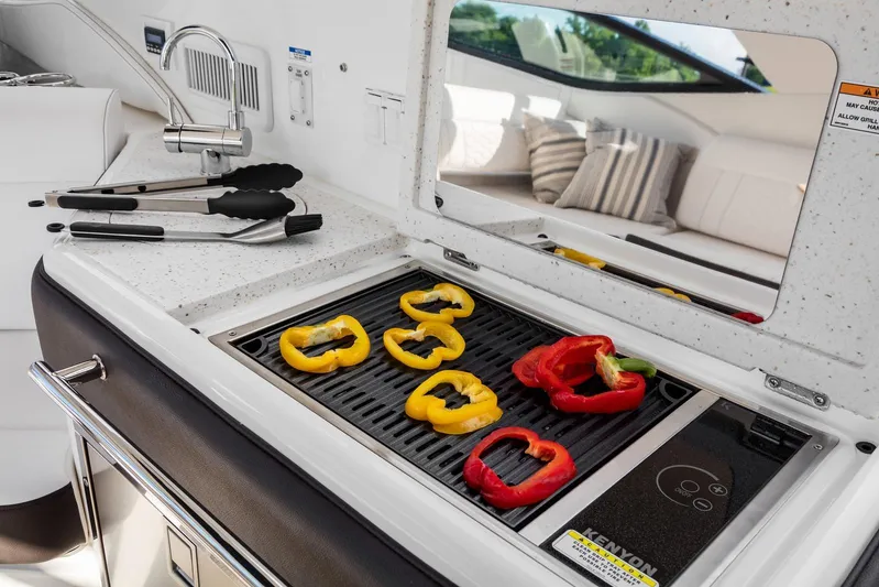  Yacht Photos Pics Grill with bell peppers on Sea Ray Sundancer 320 yacht, 2025 model.