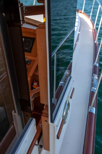 Mareluna Yacht Photos Pics 2023 Vicem 55 yacht, showcasing sleek deck design and luxurious wood finishes.