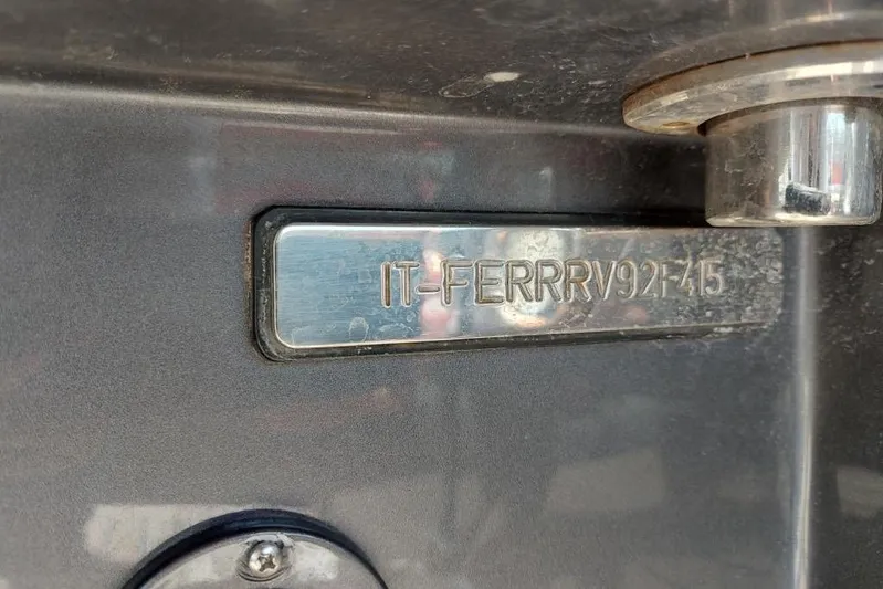  Yacht Photos Pics Hull identification number on 2015 Riva 52' Rivale yacht.