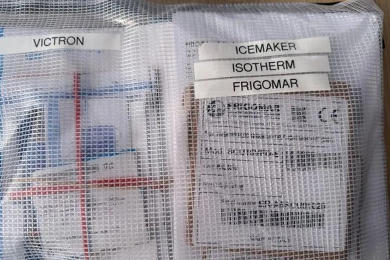 Halcyon Yacht Photos Pics Manuals and labels for Victron, Icemaker, Isotherm, Frigomar on Fountaine Pajot Aura 51 Catamaran.