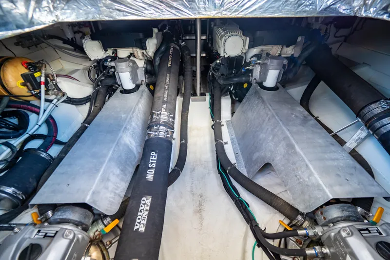  Yacht Photos Pics Engine room of 2020 Fjord 44 Open yacht with Volvo Penta components.