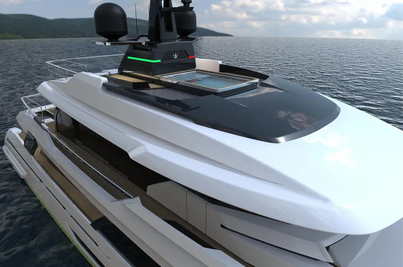 Doge 350 Yacht Photos Pics Luxurious Ocean King Doge 350 yacht cruising on serene waters, 2027 model.