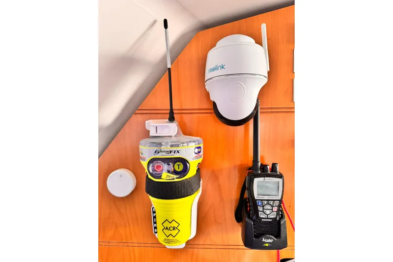 Searenity Yacht Photos Pics Safety equipment and camera on 2005 Fountaine Pajot LAVEZZI 40 yacht interior.