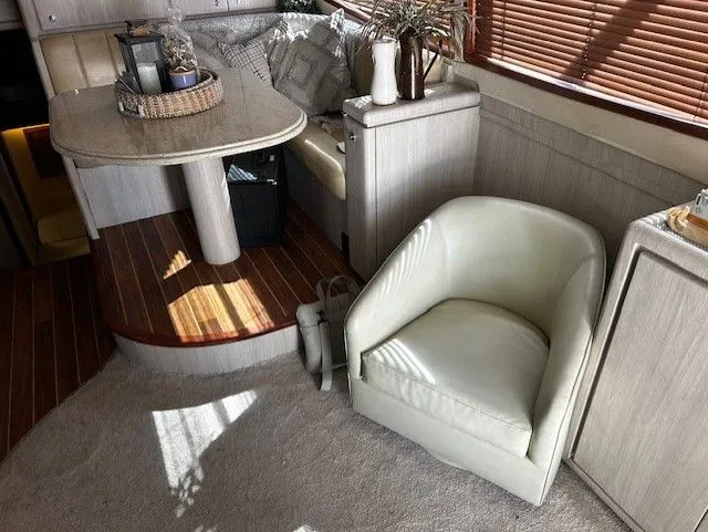  Yacht Photos Pics Interior of a 2008 Bertram 45C yacht with elegant furnishings.