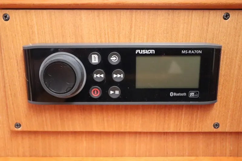 Yacht Photos Pics Fusion MS-RA70N stereo system on Catalina 355, 2011 model, with Bluetooth connectivity.