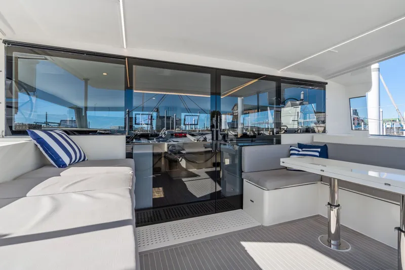 Navitas Yacht Photos Pics Luxurious 2019 Itacatamarans 14.99 interior with modern seating and sleek design.