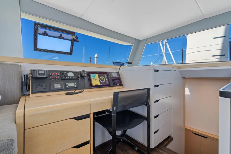 Navitas Yacht Photos Pics Modern Itacatamarans 14.99 yacht interior with navigation equipment, 2019 model.