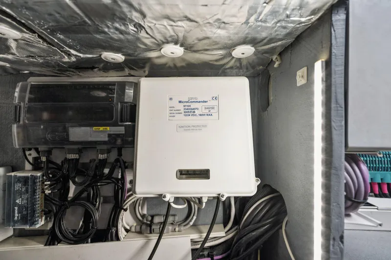 Navitas Yacht Photos Pics Electrical system components inside a 2019 Itacatamarans 14.99 yacht.