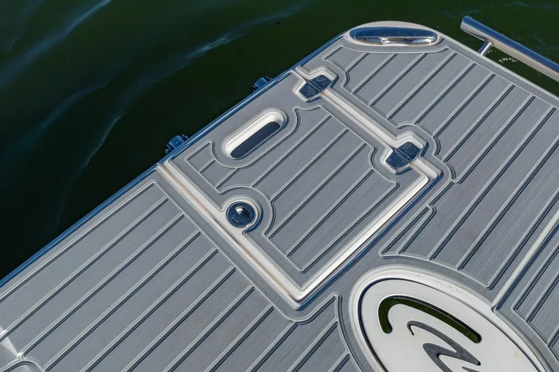 The Big Dill Yacht Photos Pics 2023 Regal LS36 boat deck with sleek design and water backdrop.