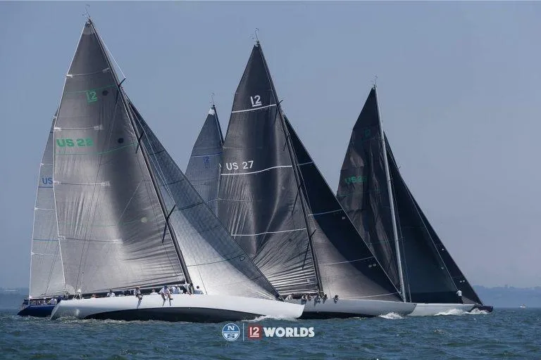 Enterprise Yacht Photos Pics Sailboats racing in open water, Sparkman & Stephens 12M, 1997 model.