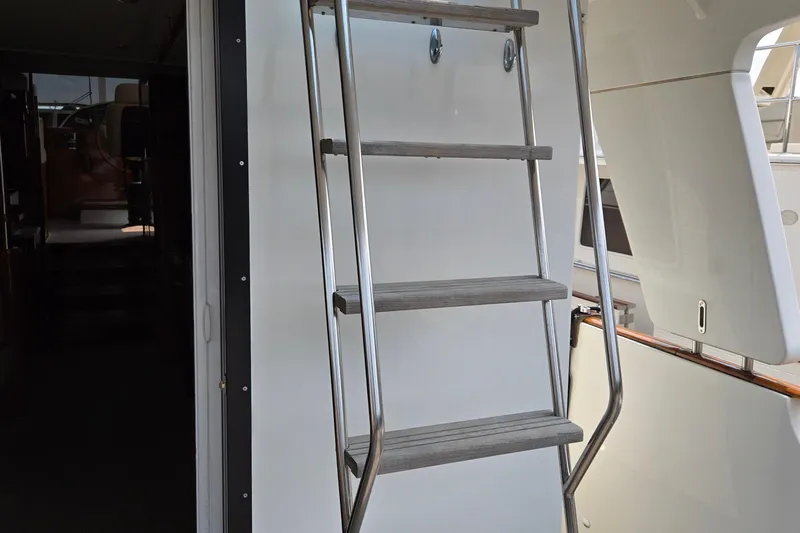 Wa Yacht Photos Pics Stainless steel ladder on 2012 Beneteau Swift Trawler 52 yacht interior.