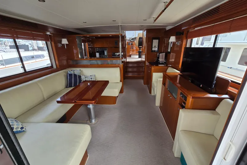 Wa Yacht Photos Pics Luxurious interior of 2012 Beneteau Swift Trawler 52 with elegant seating and modern amenities.
