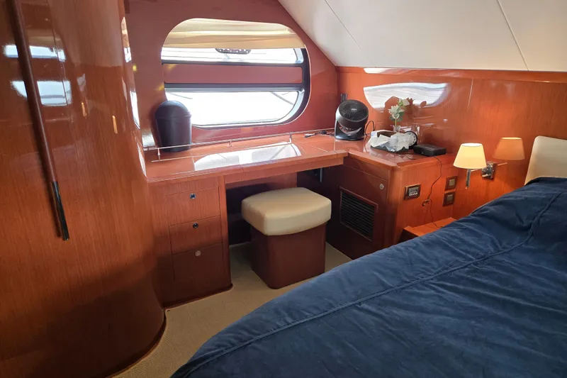 Wa Yacht Photos Pics Luxurious cabin interior of 2012 Beneteau Swift Trawler 52 with wooden finish.