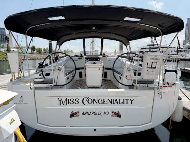  Yacht Photos Pics 2023 Beneteau Oceanis 40.1 sailboat docked, named "Miss Congeniality," in Annapolis, MD.