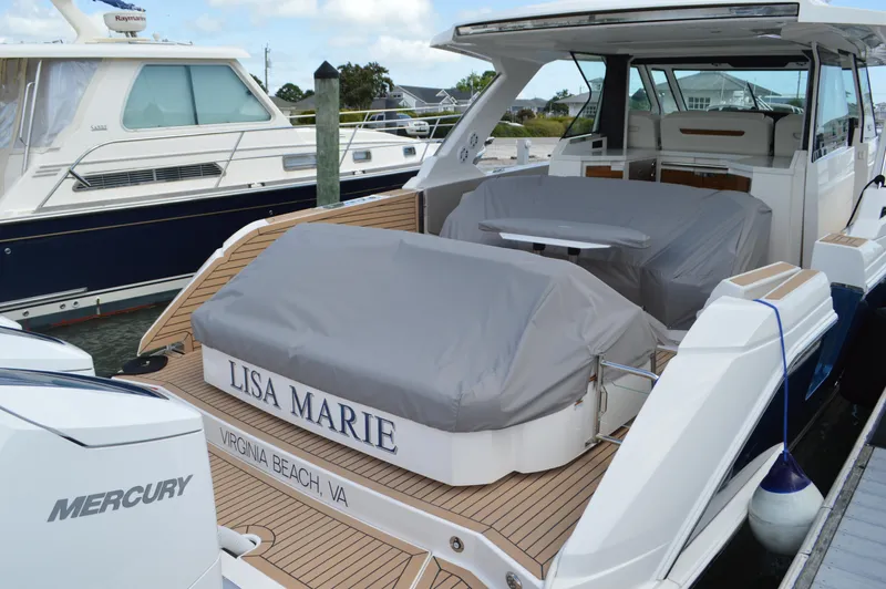 Lisa Marie Yacht Photos Pics Tiara 48 LS - Stern Seat Covers