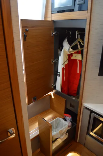 Lisa Marie Yacht Photos Pics Tiara 48 LS - Forward Berth Storage and Trash