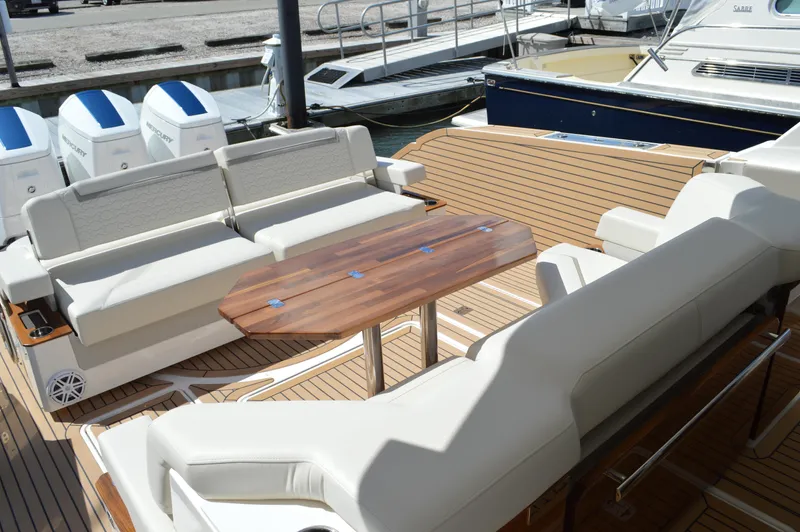 Lisa Marie Yacht Photos Pics Tiara 48 LS - Aft Seating and Table