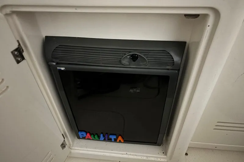  Yacht Photos Pics Built-in refrigerator on a 2005 Silverton 34 Convertible boat.