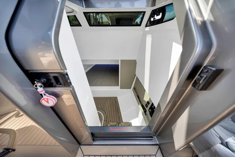  Yacht Photos Pics Interior view of 2022 Vanquish VQ40 yacht, showcasing modern design and sleek finishes.