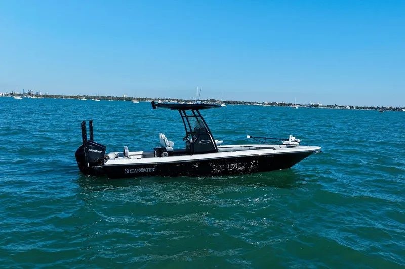  Yacht Photos Pics ShearWater 270 SS Carolina Open 2022 on open sea.